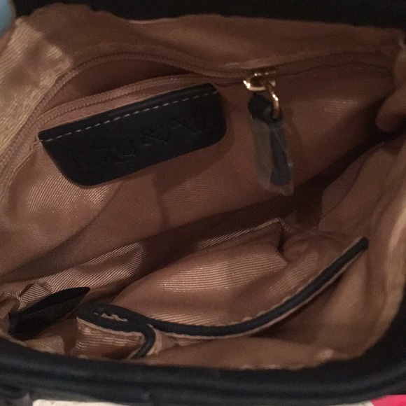 Navy Vegan Leather Crossbody Ribbon Chain Purse - Picture 4 of 4